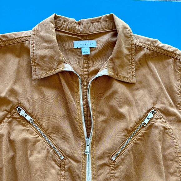 Topshop Women’s Camel-colored Jumpsuit – Size 8 - Picture 5 of 16